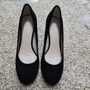 Cole Haan Black Suede Block Heels